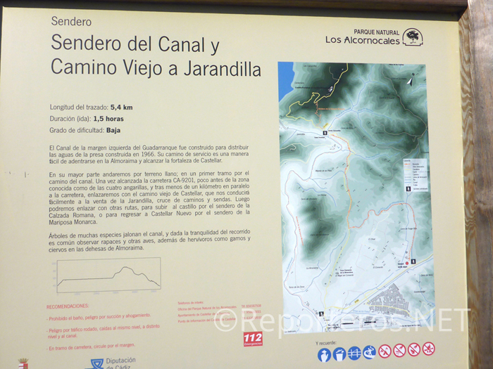 Tablilla informativa Sendero del Canal del Guadarranque Tablilla informativa Sendero del Canal del Guadarranque
