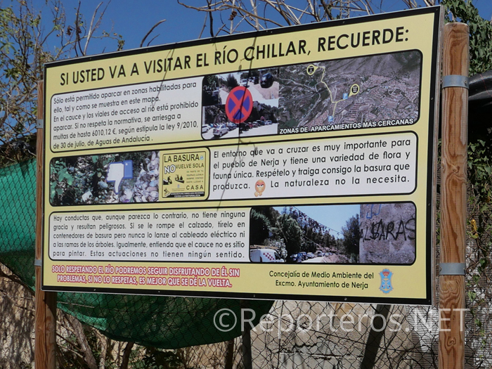 Cartel advertencia visitantes del Chíllar Cartel advertencia visitantes del Chíllar