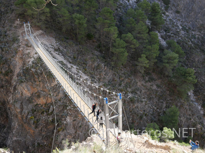 Espectacular puente colgante sobre el barranco del río Almanchares Espectacular puente colgante sobre el barranco del río Almanchares