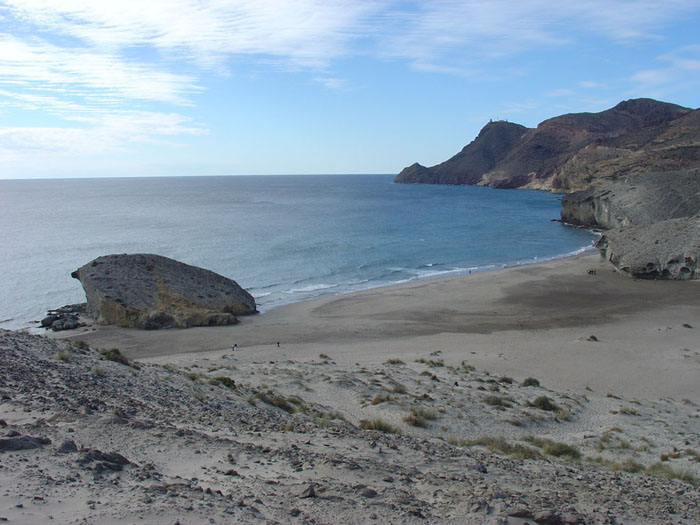 Playa de Monsul desde la duna movil Playa de Monsul desde la duna movil