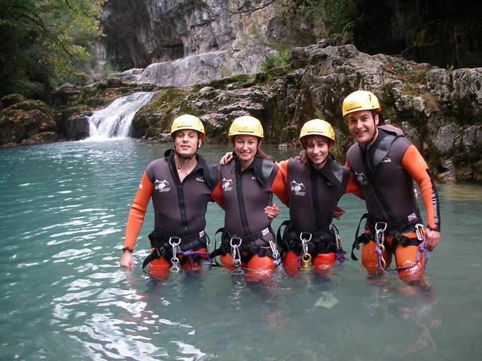 Equipados para el barranco de Viandico Equipados para el barranco de Viandico