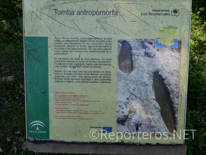 Indicación tumbas antropomorfas Indicación tumbas antropomorfas
