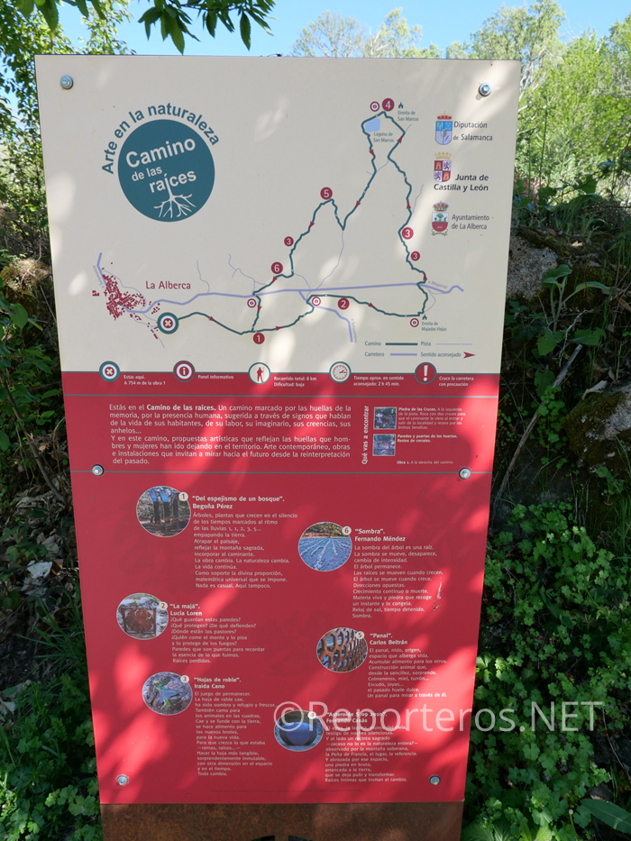Cartel informativo al comienzo de la ruta Cartel informativo al comienzo de la ruta