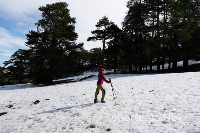 Encontramos mucha nieve en la parte alta de la subida