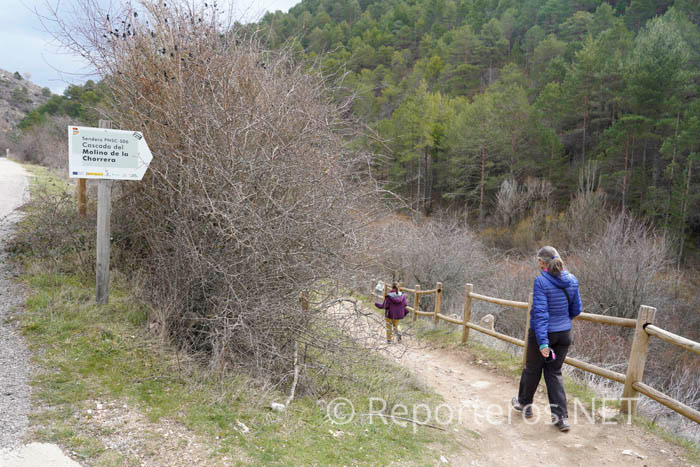 Comienzo del sendero para ver la Chorrera del Molino