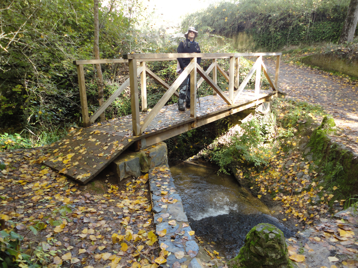 Puente de madera para cruzar el río Puente de madera para cruzar el río